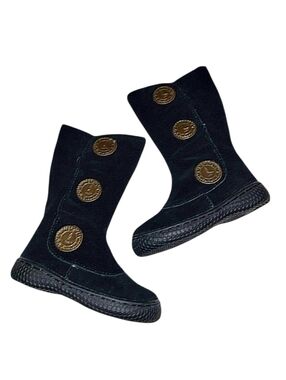 NEW Livie & Luca Black Suede "Tempo" Boots, Infant Size 4